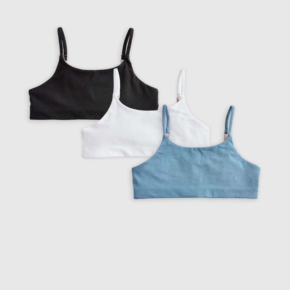 Quince Organic Reversible Adjustable Bra (3-Pack) Sz 8